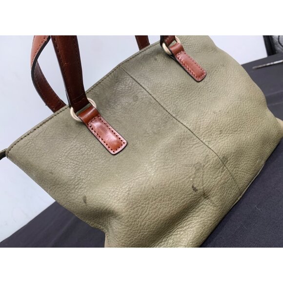 Fossil Keyper Green Brown Leather Shoulder Bag Missing Crossbody Strap - Picture 6 of 13